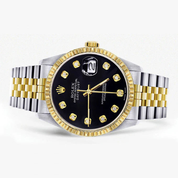 Rolex Datejust 41 Two Tone Black Diamond Dial Jubilee