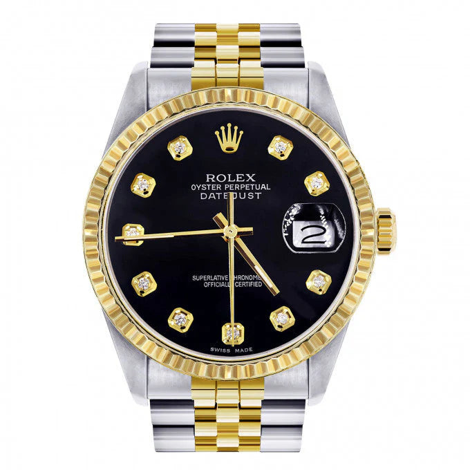 Rolex Datejust 41 Two Tone Black Diamond Dial Jubilee